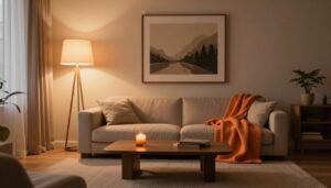 cozy living room without a fireplace