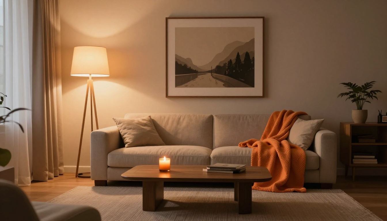cozy living room without a fireplace